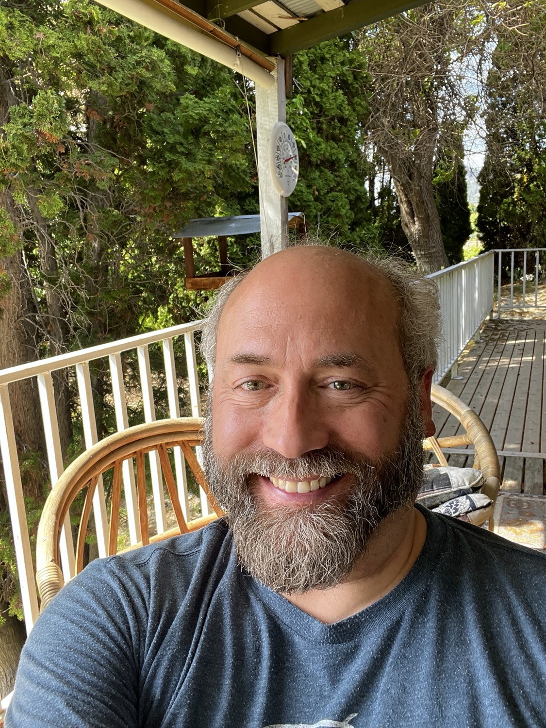 Nelson Jatel, owner and operator of Bench & Bloom, on the farm above Okanagan Lake